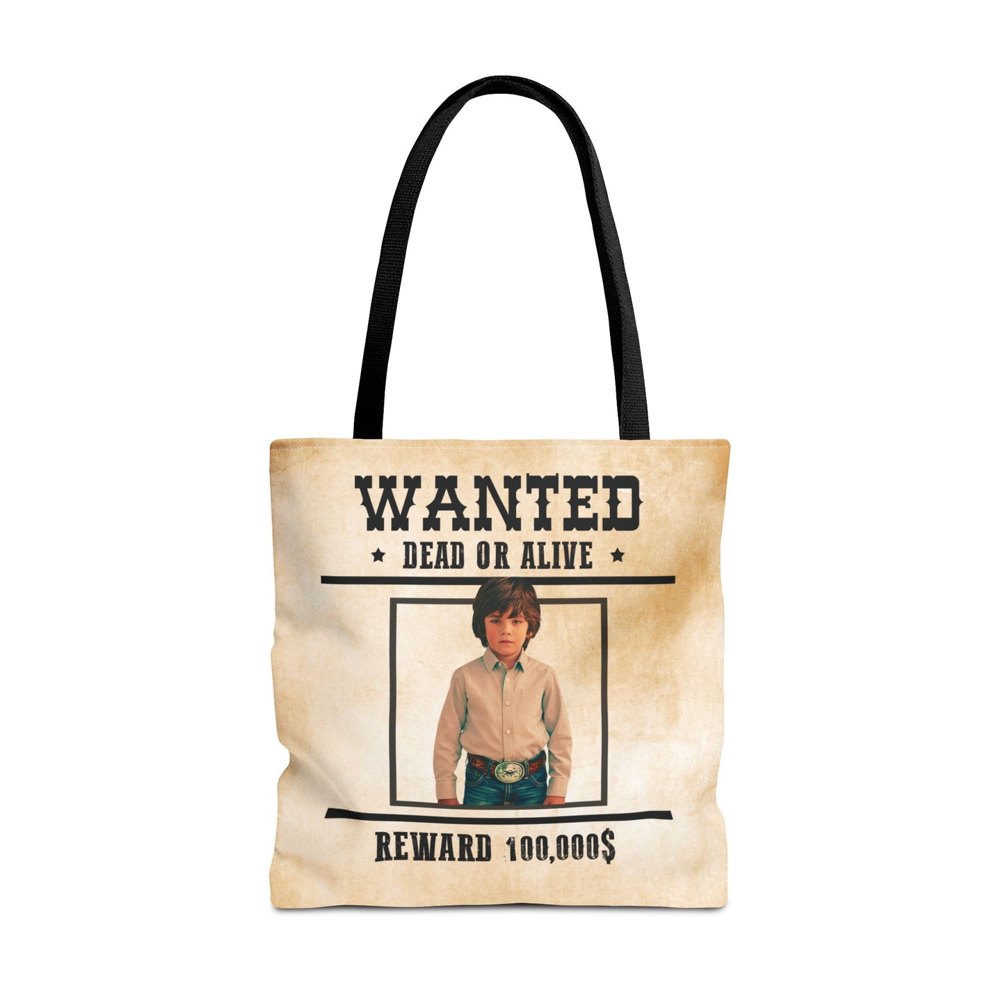 Cowboy Halloween Trick or Treat Bag, Wanted With Photo Candy Bag, Customized Halloween Bucket, Kids Tote Bags, Halloween Accessory