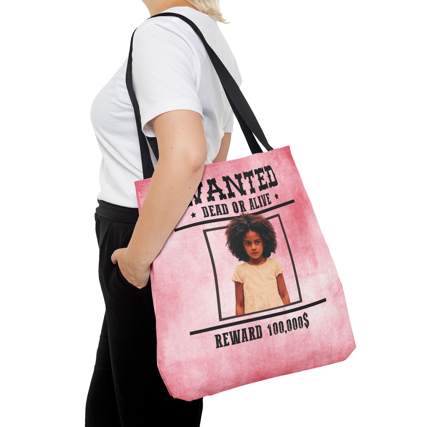 Cowgirl Pink Halloween Trick or Treat Bag, Wanted With Photo Candy Bag, Customized Halloween Bucket, Kids Tote Bags, Halloween Accessory