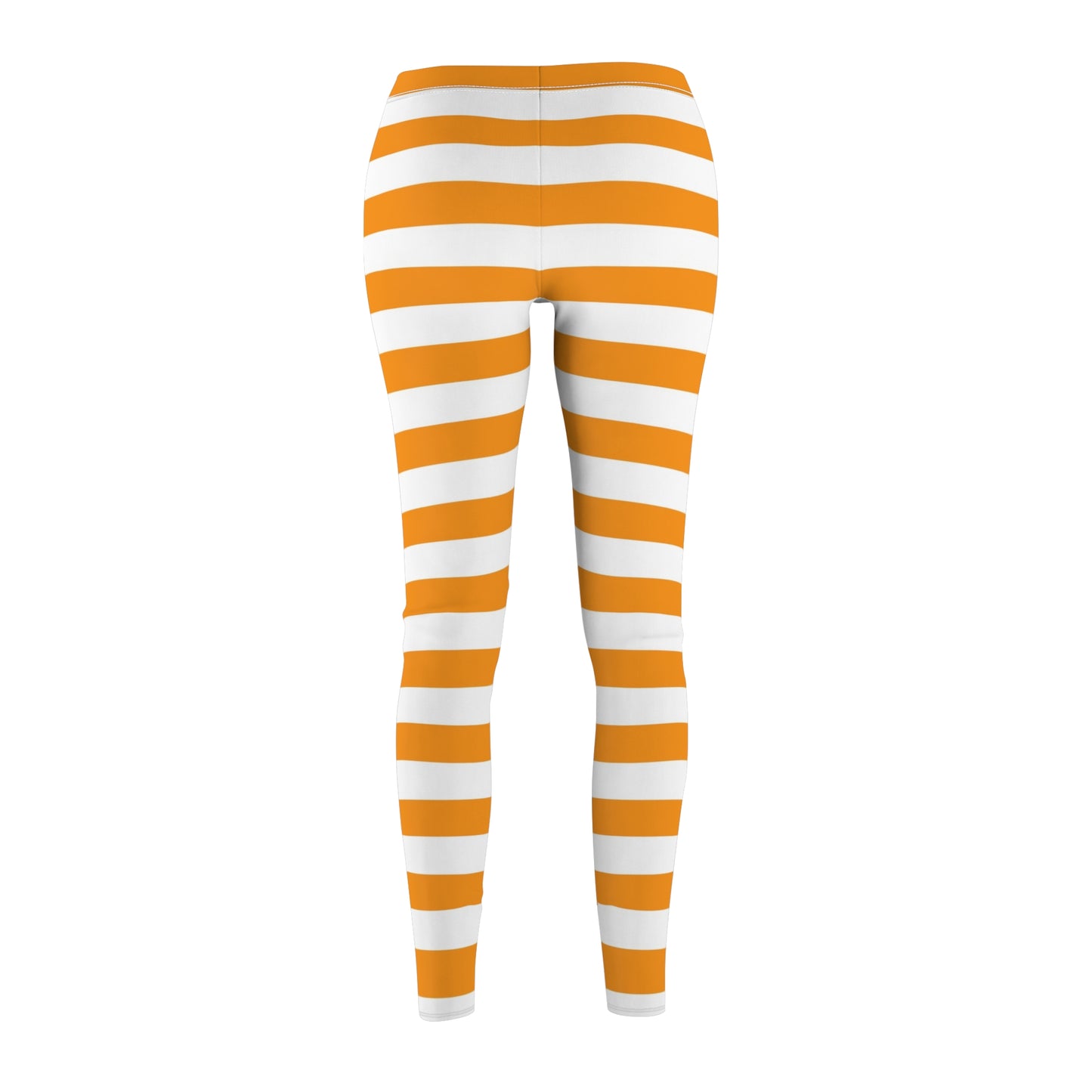 Orange Stripes Women's Cut & Sew Casual Leggings