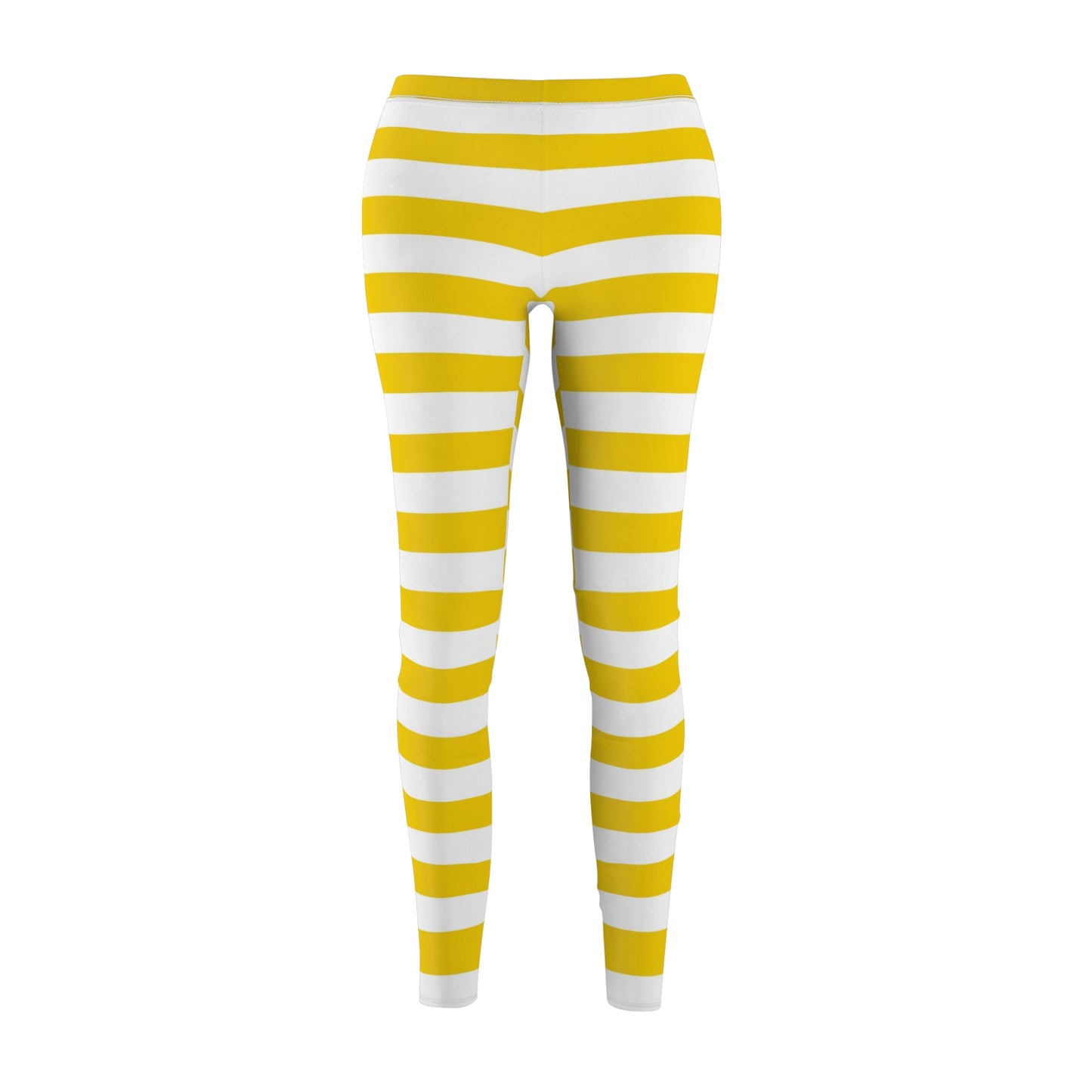 Yellow Stripes Women's Cut & Sew Casual Leggings