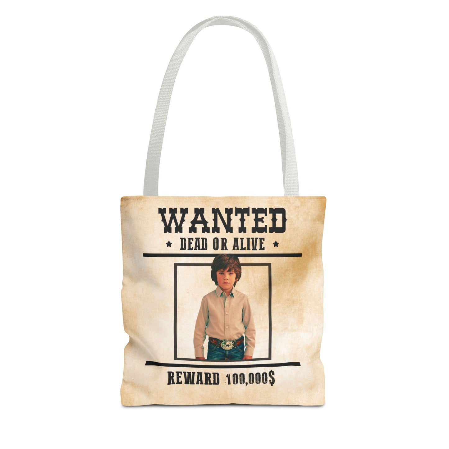 Cowboy Halloween Trick or Treat Bag, Wanted With Photo Candy Bag, Customized Halloween Bucket, Kids Tote Bags, Halloween Accessory