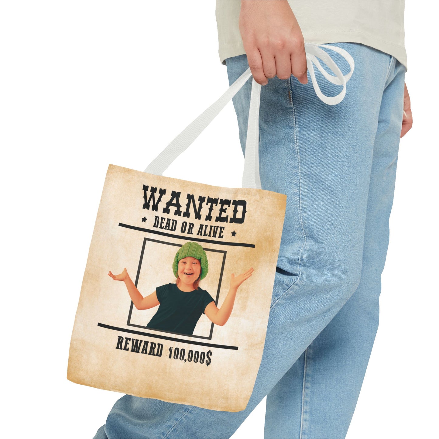 Cowgirl 2 Halloween Trick or Treat Bag, Wanted With Photo Candy Bag, Customized Halloween Bucket, Kids Tote Bags, Halloween Accessory