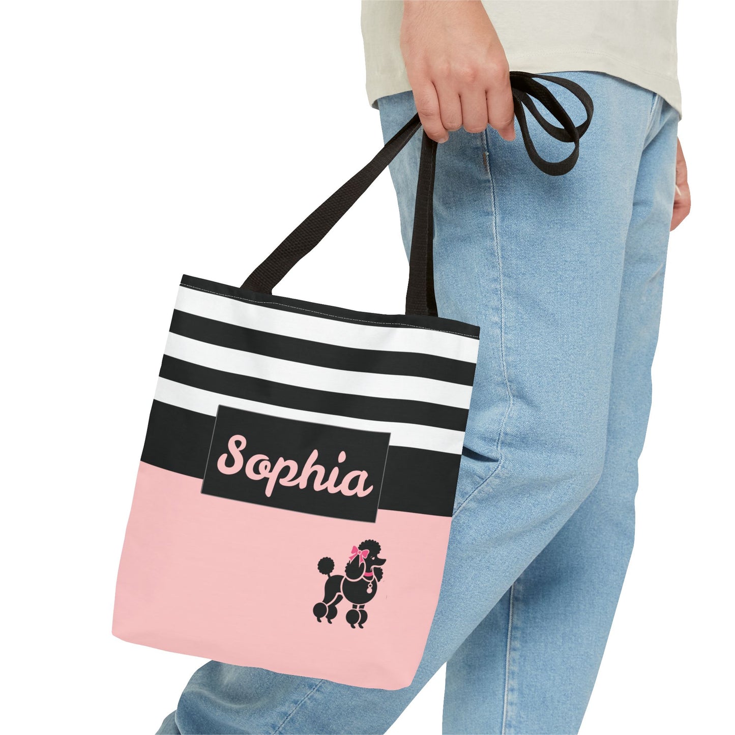 Poodle Girl Personalized Halloween Trick or Treat Bags, Custom 50's Girl Candy Bags, Kids Adults Tote Bags, Halloween Accessory