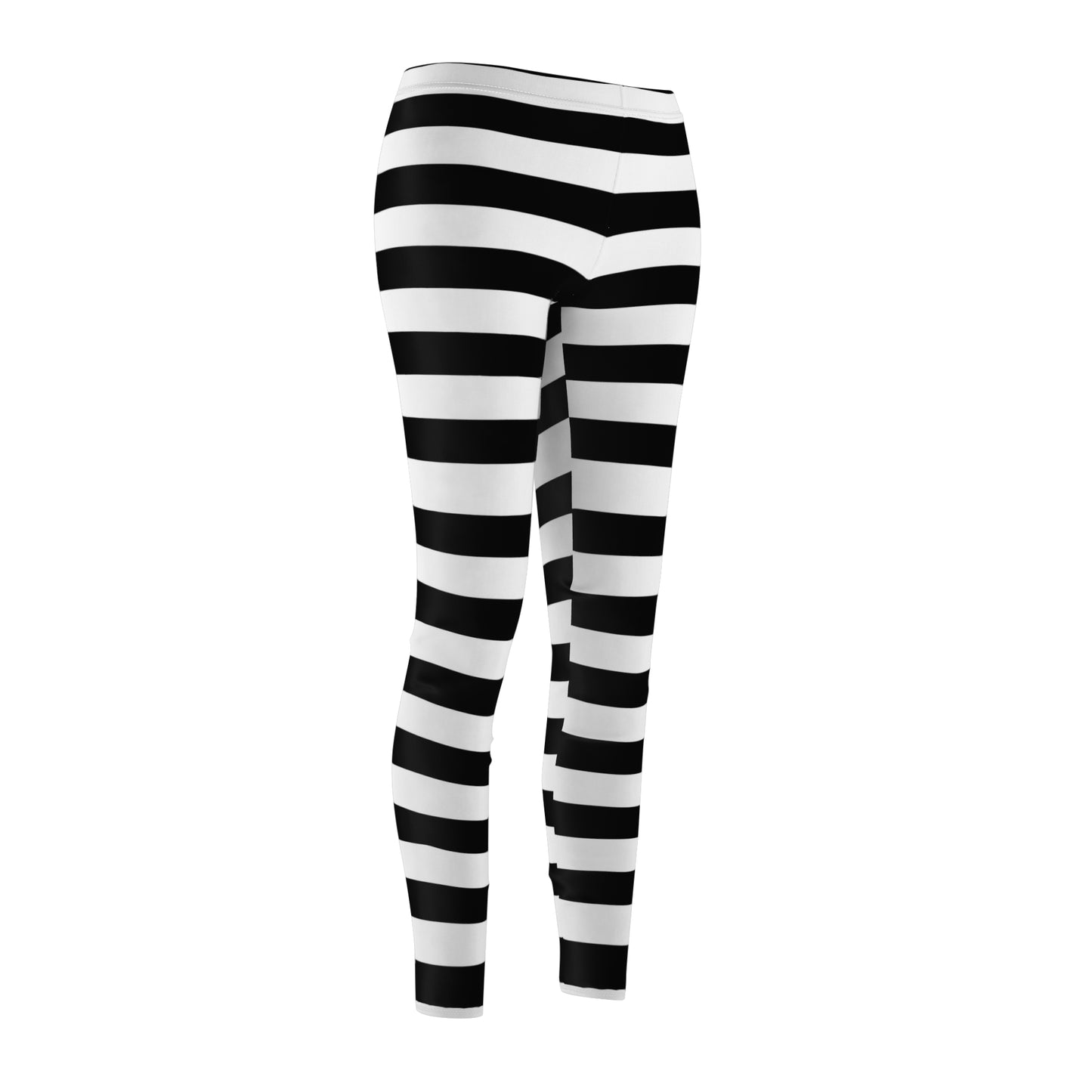 Jail Prison Black White Stripes Women's Cut & Sew Casual Leggings