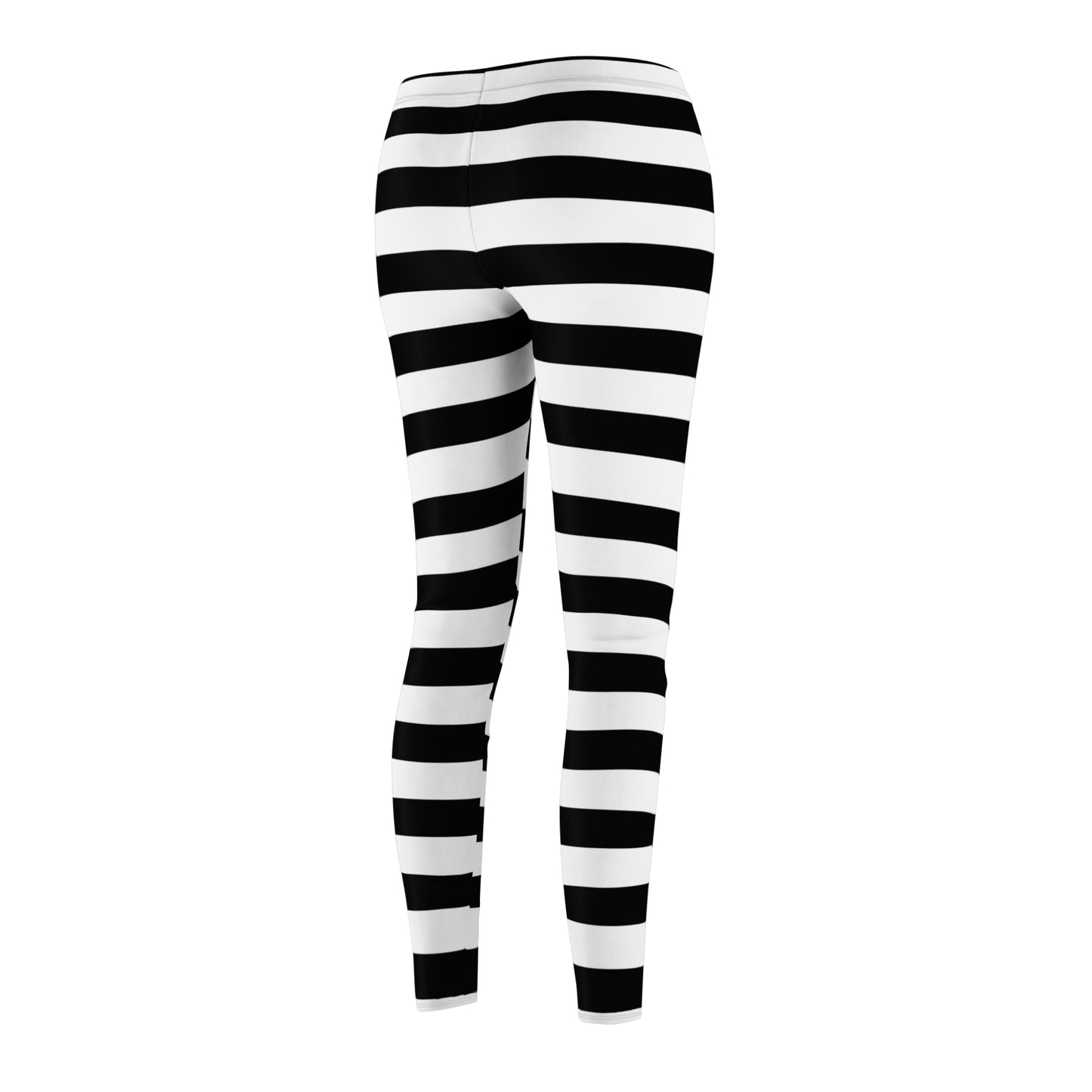 Jail Prison Black White Stripes Women's Cut & Sew Casual Leggings