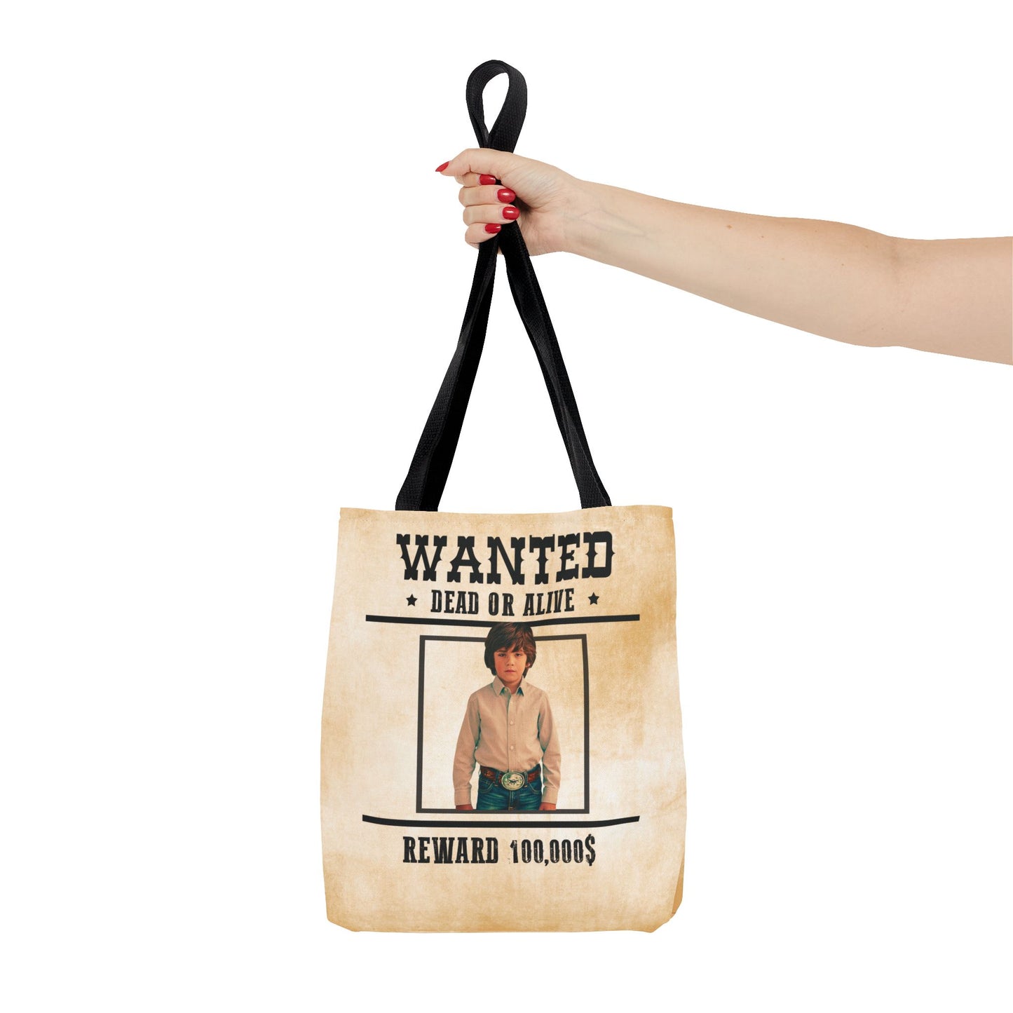 Cowboy Halloween Trick or Treat Bag, Wanted With Photo Candy Bag, Customized Halloween Bucket, Kids Tote Bags, Halloween Accessory