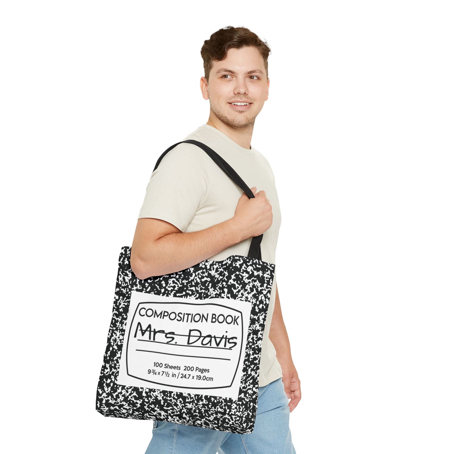 Teacher Notebook Personalized Halloween Trick or Treat Bags, Custom notebook bags, Kids Adults Tote Bags