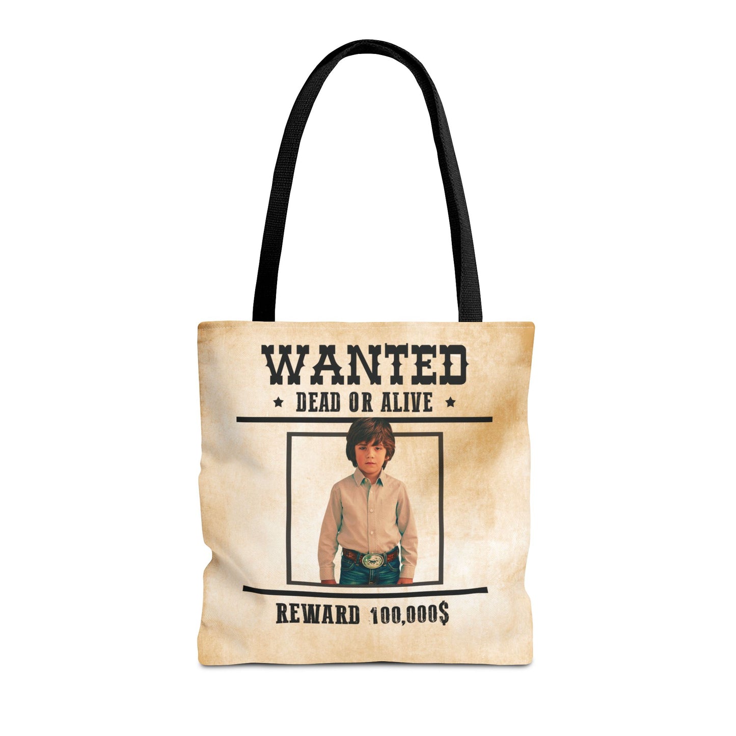 Cowboy Halloween Trick or Treat Bag, Wanted With Photo Candy Bag, Customized Halloween Bucket, Kids Tote Bags, Halloween Accessory