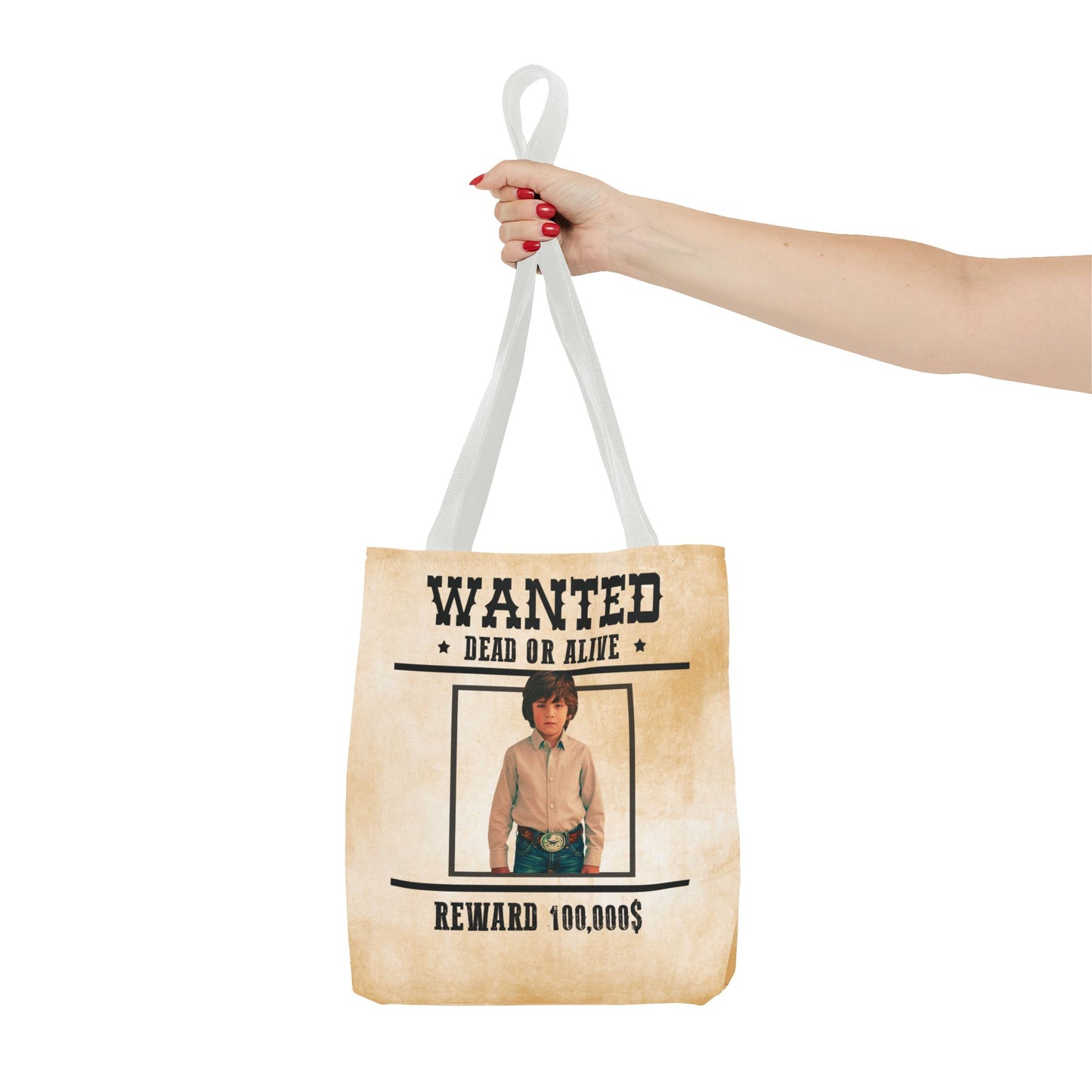Cowboy Halloween Trick or Treat Bag, Wanted With Photo Candy Bag, Customized Halloween Bucket, Kids Tote Bags, Halloween Accessory