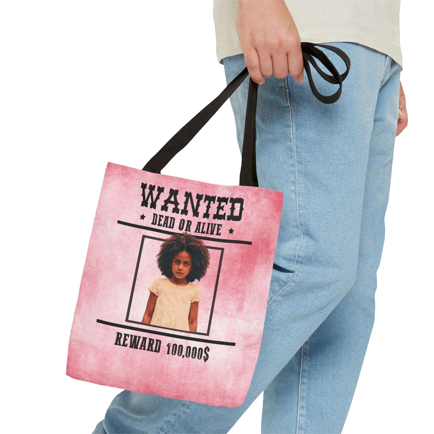 Cowgirl Pink Halloween Trick or Treat Bag, Wanted With Photo Candy Bag, Customized Halloween Bucket, Kids Tote Bags, Halloween Accessory