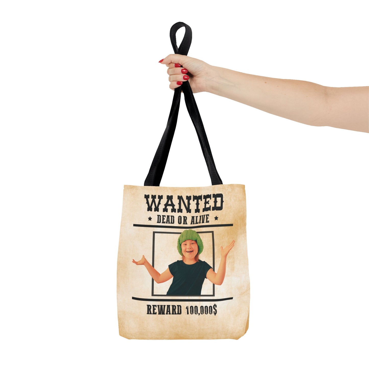 Cowgirl 2 Halloween Trick or Treat Bag, Wanted With Photo Candy Bag, Customized Halloween Bucket, Kids Tote Bags, Halloween Accessory
