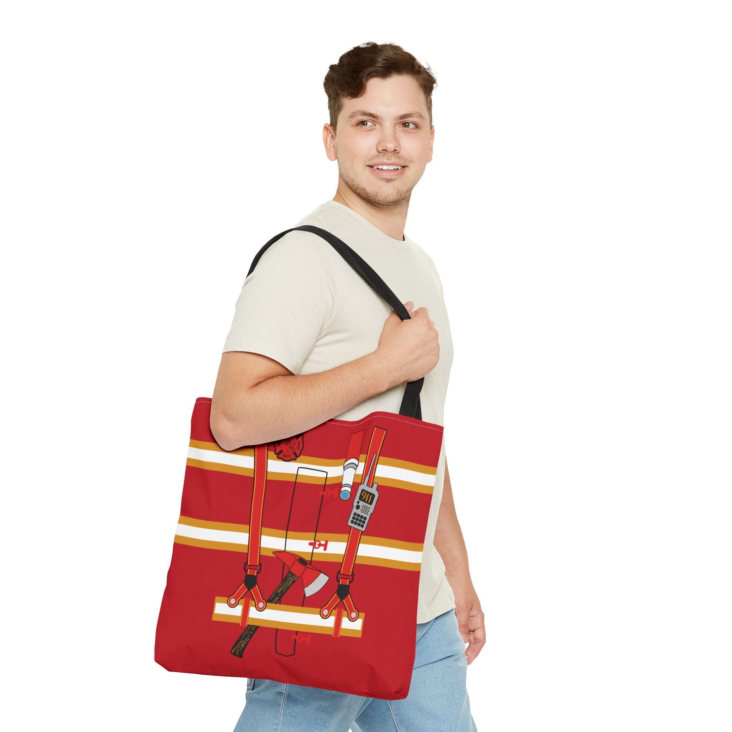 Fireman Personalized Halloween Trick or Treat Bags, Custom Fire Man Candy Bags, Kids Adults Tote Bags, Halloween Accessory