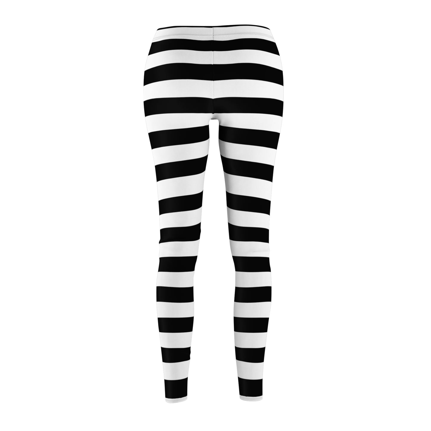 Jail Prison Black White Stripes Women's Cut & Sew Casual Leggings
