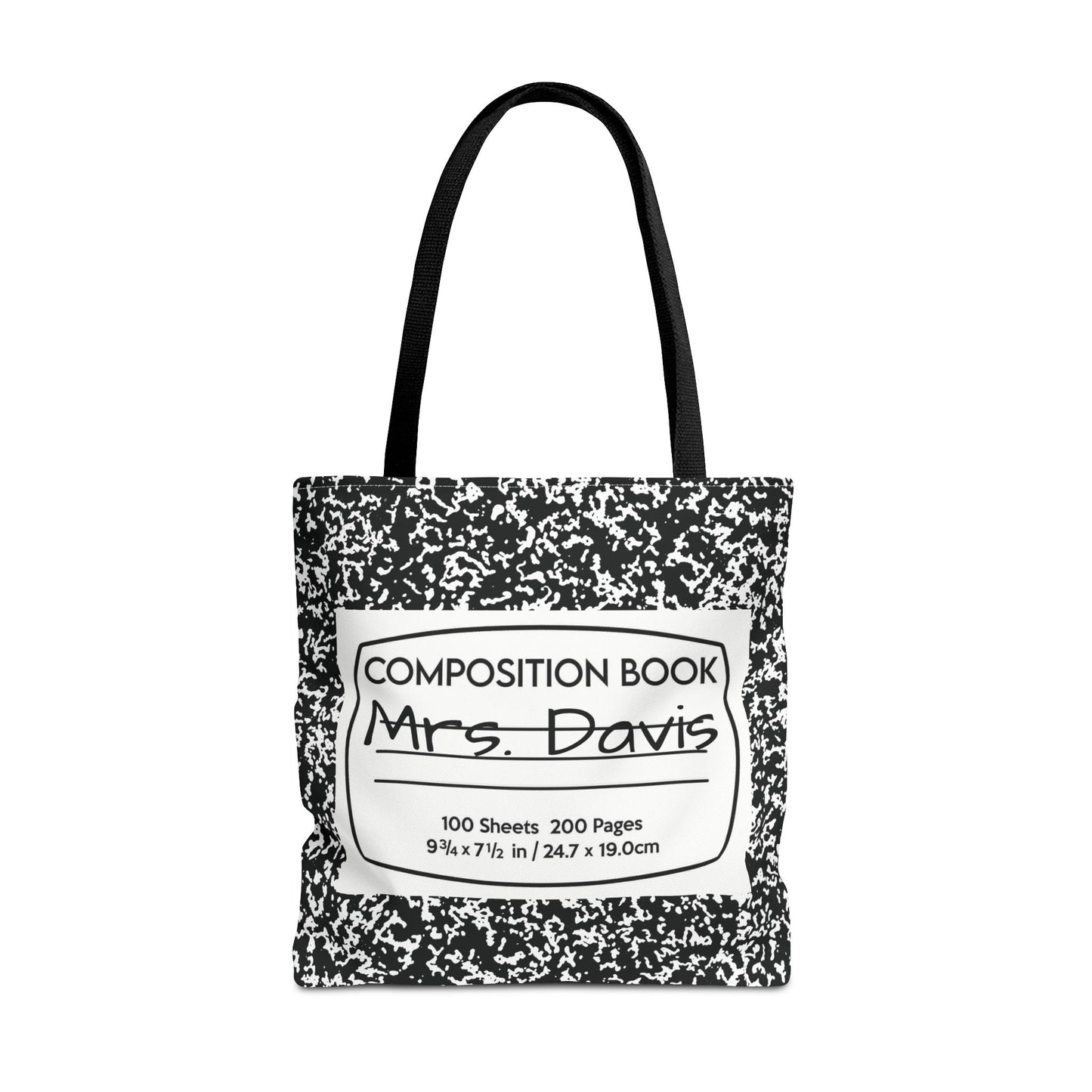 Teacher Notebook Personalized Halloween Trick or Treat Bags, Custom notebook bags, Kids Adults Tote Bags