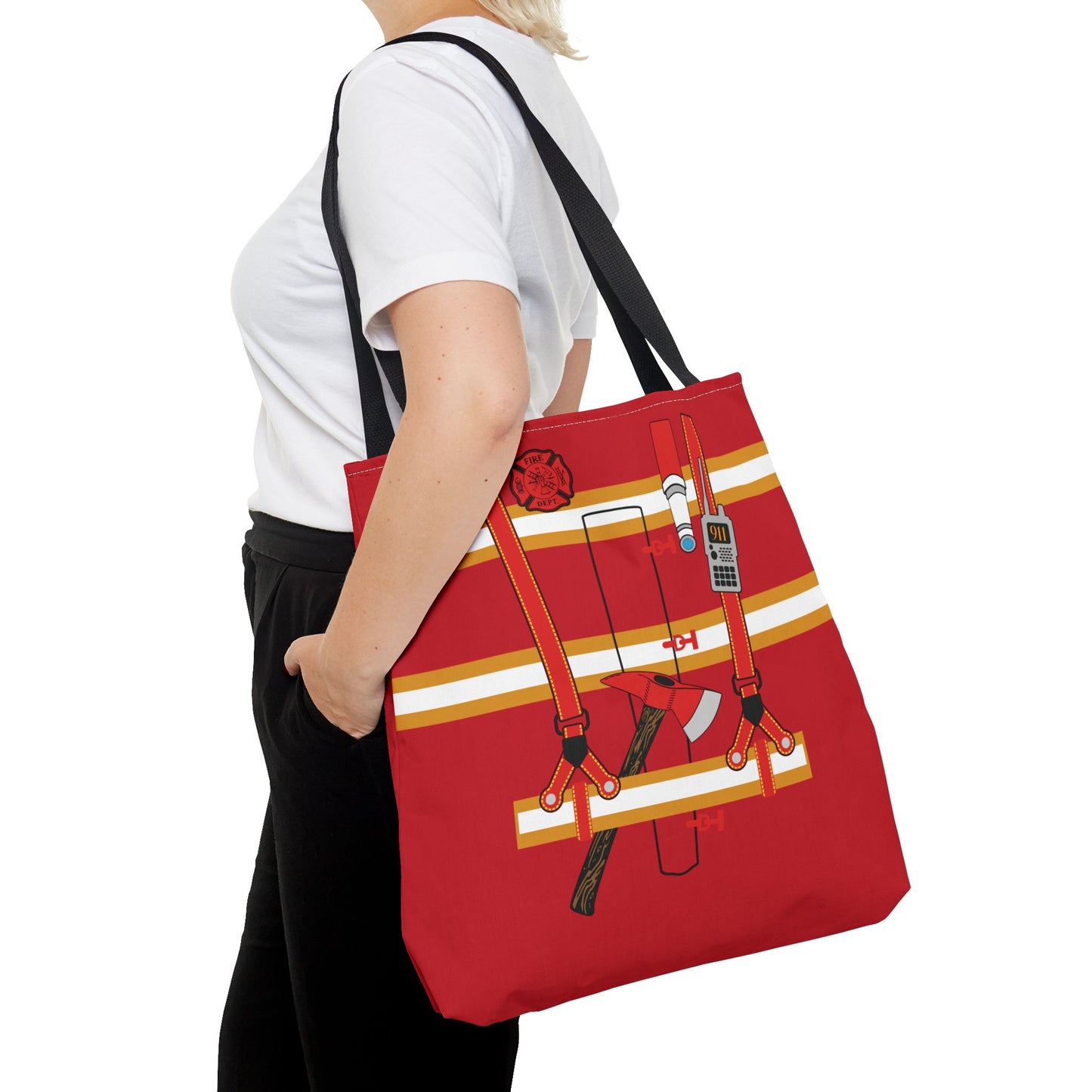 Fireman Personalized Halloween Trick or Treat Bags, Custom Fire Man Candy Bags, Kids Adults Tote Bags, Halloween Accessory