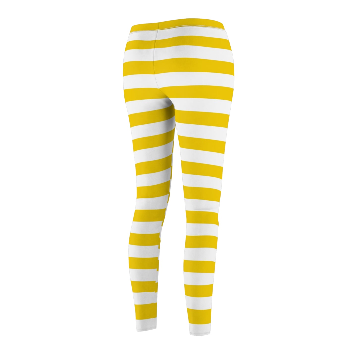 Yellow Stripes Women's Cut & Sew Casual Leggings