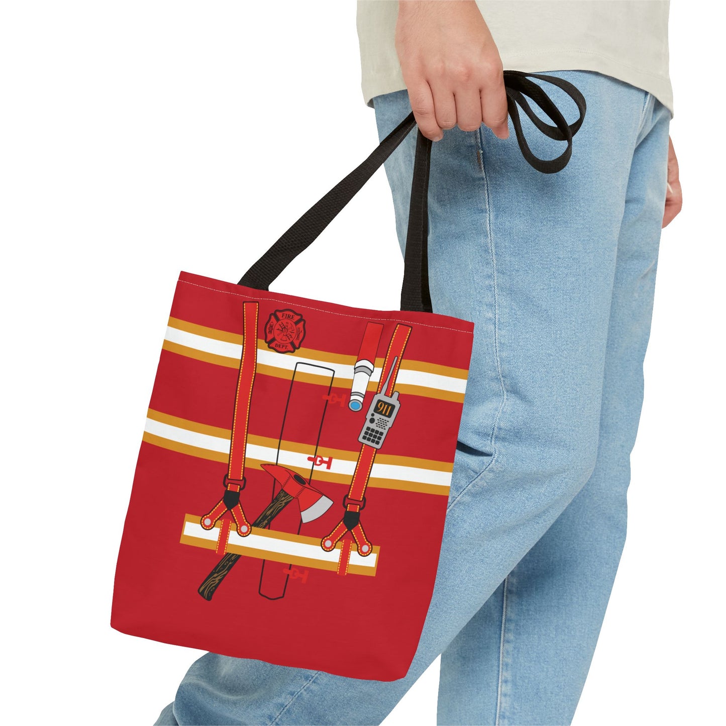 Fireman Personalized Halloween Trick or Treat Bags, Custom Fire Man Candy Bags, Kids Adults Tote Bags, Halloween Accessory