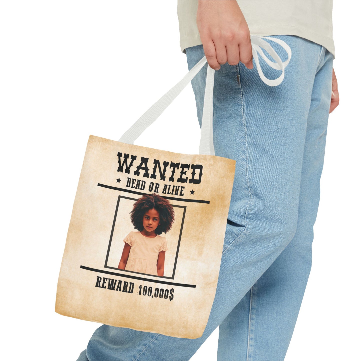 Cowgirl Halloween Trick or Treat Bag, Wanted With Photo Candy Bag, Customized Halloween Bucket, Kids Tote Bags, Halloween Accessory