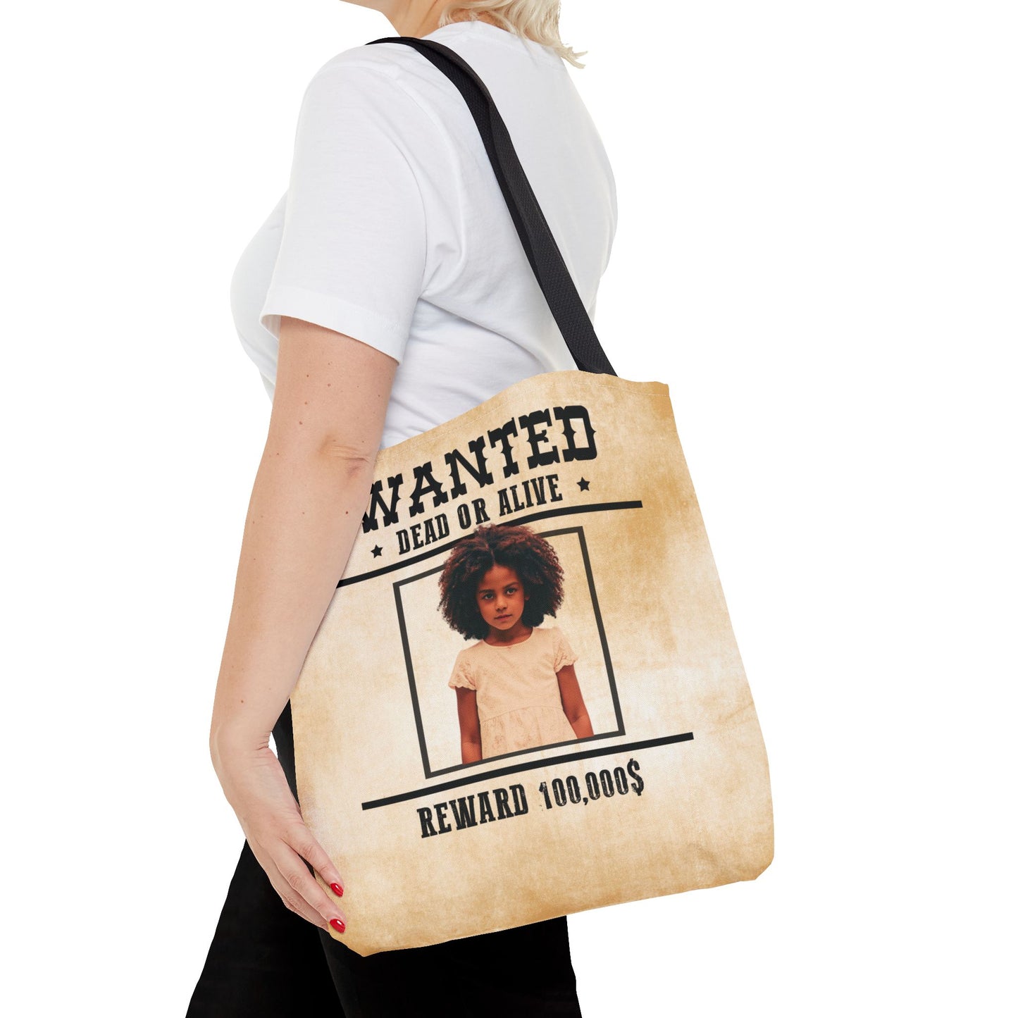 Cowgirl Halloween Trick or Treat Bag, Wanted With Photo Candy Bag, Customized Halloween Bucket, Kids Tote Bags, Halloween Accessory