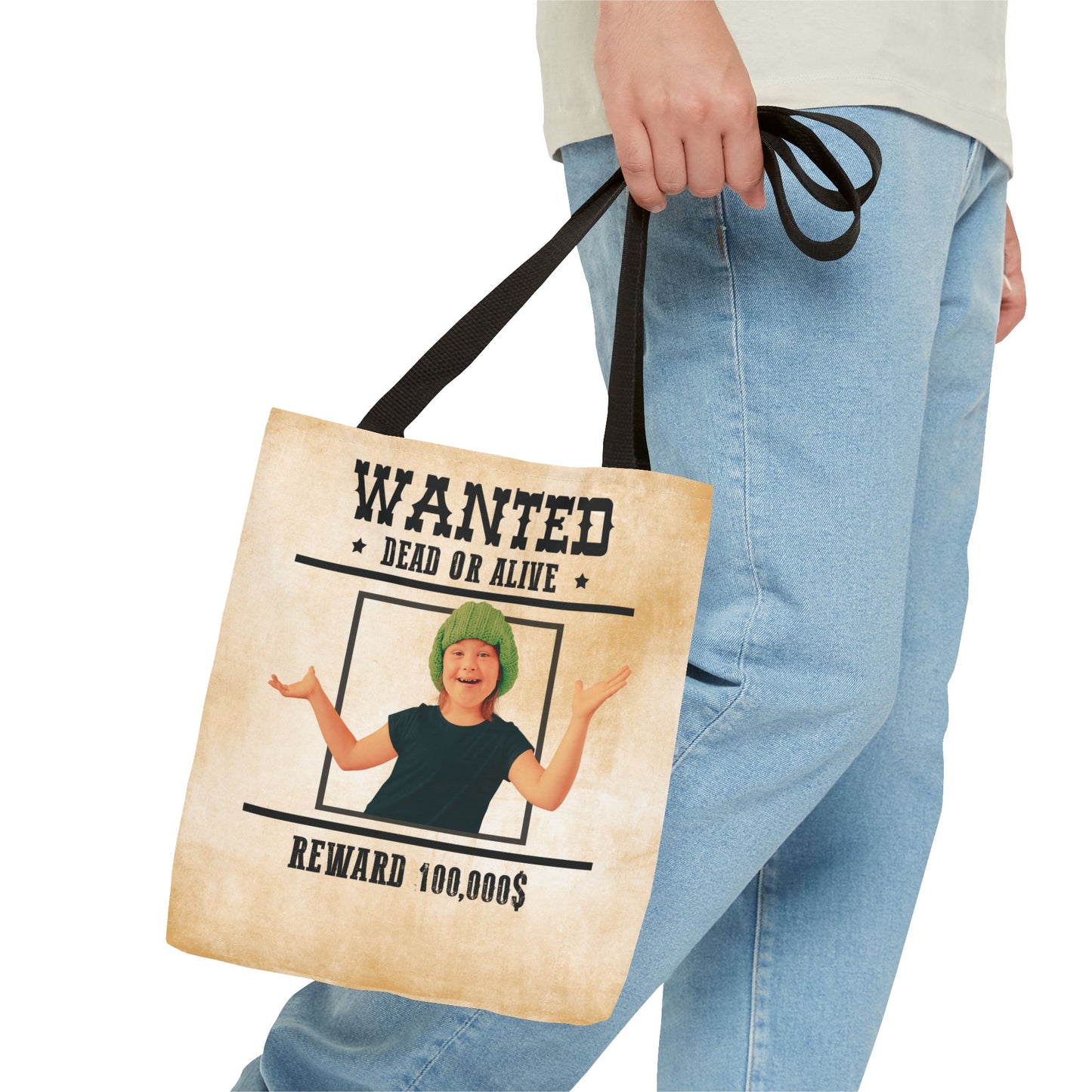 Cowgirl 2 Halloween Trick or Treat Bag, Wanted With Photo Candy Bag, Customized Halloween Bucket, Kids Tote Bags, Halloween Accessory