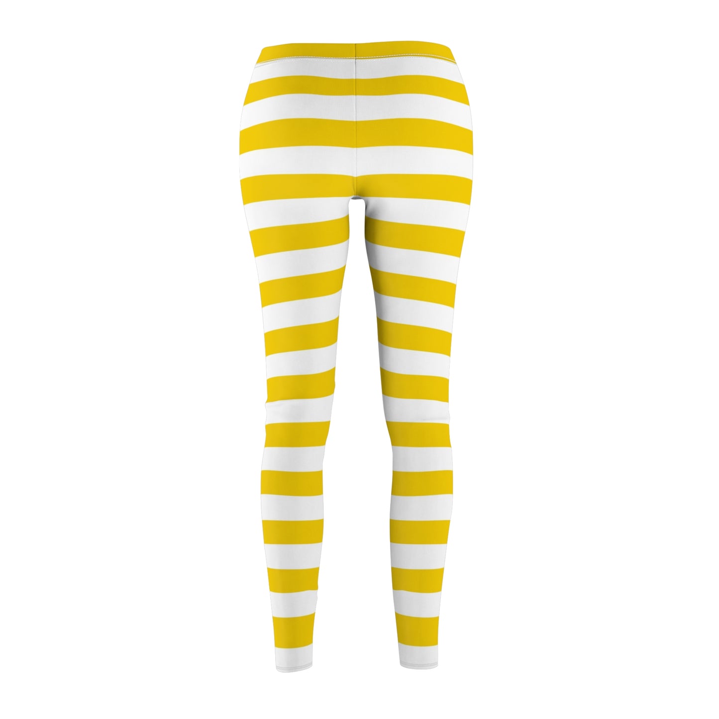 Yellow Stripes Women's Cut & Sew Casual Leggings