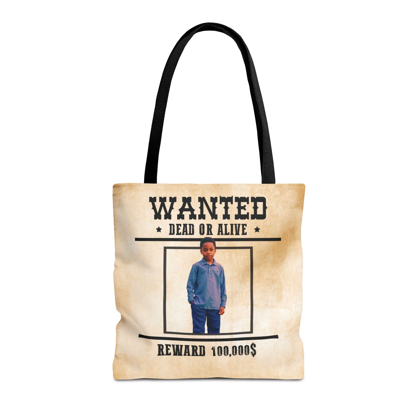 Cowboy 2 Halloween Trick or Treat Bag, Wanted With Photo Candy Bag, Customized Halloween Bucket, Kids Tote Bags, Halloween Accessory