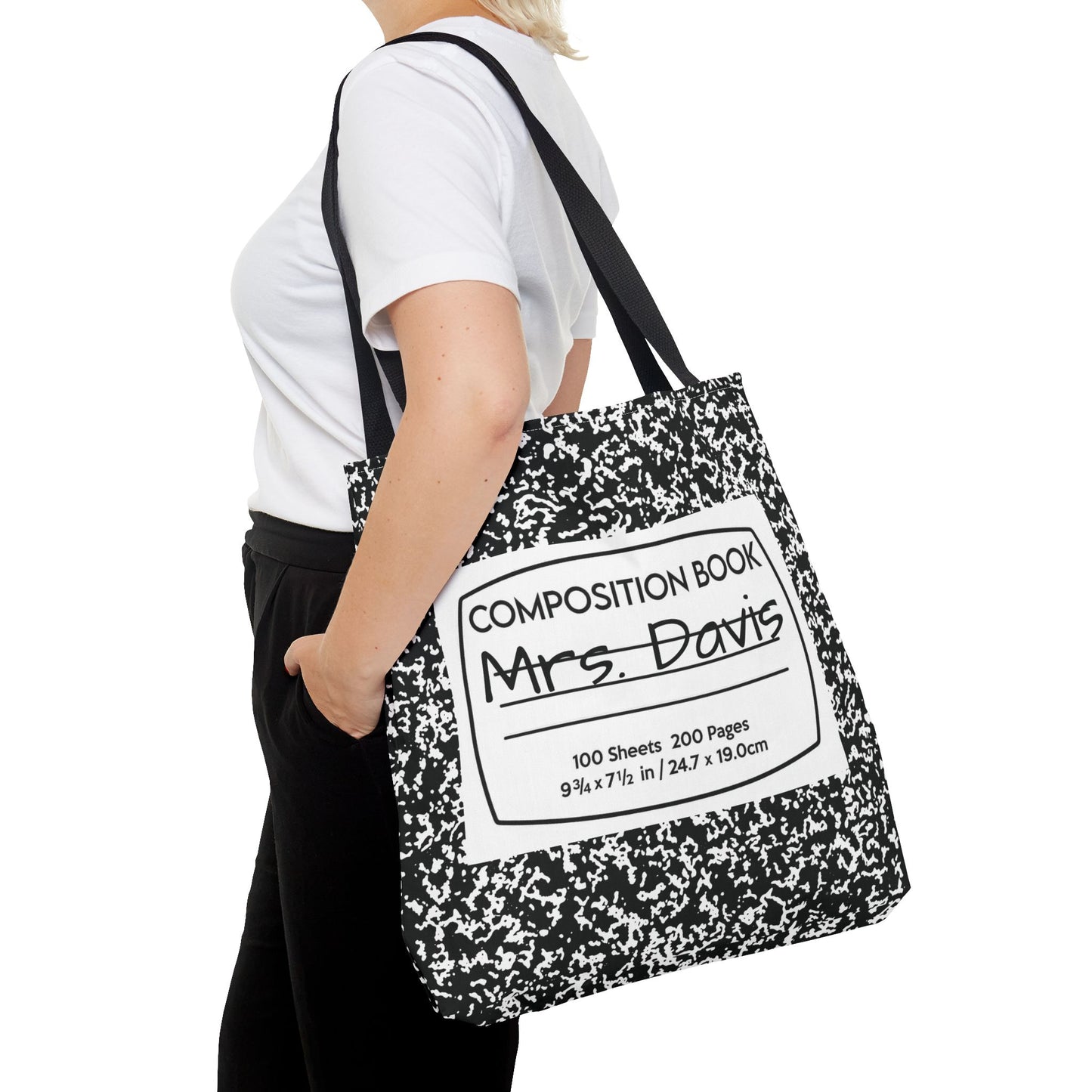 Teacher Notebook Personalized Halloween Trick or Treat Bags, Custom notebook bags, Kids Adults Tote Bags
