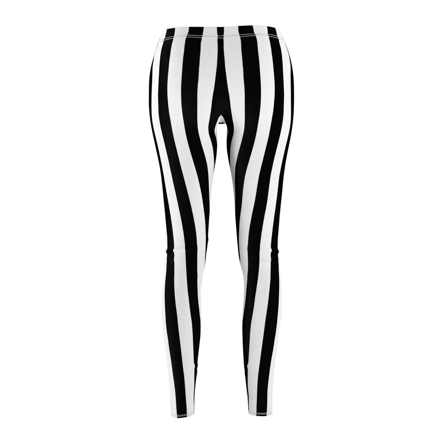 Beetle Juice Medium Black White Stripes Women's Cut & Sew Casual Leggings