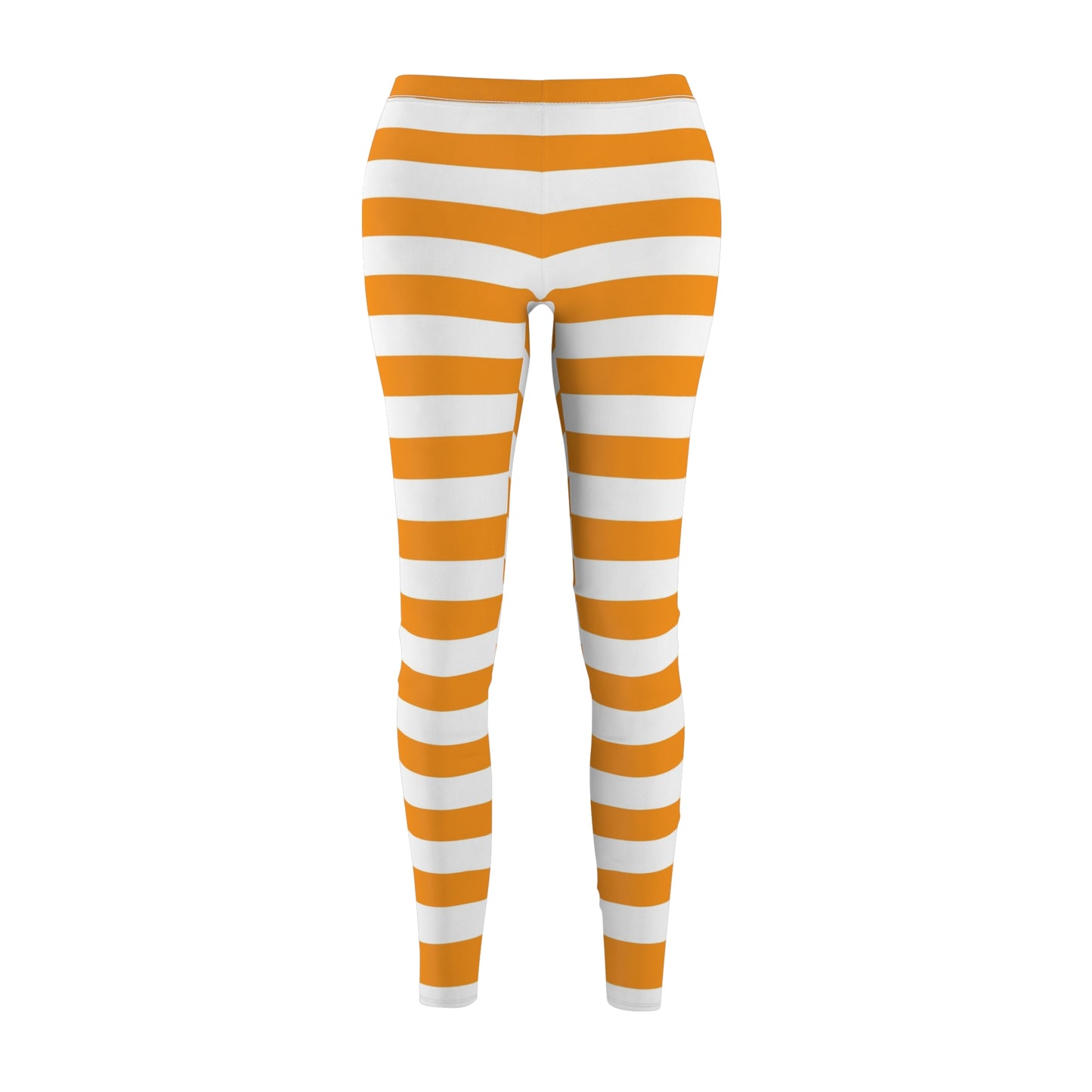 Orange Stripes Women's Cut & Sew Casual Leggings