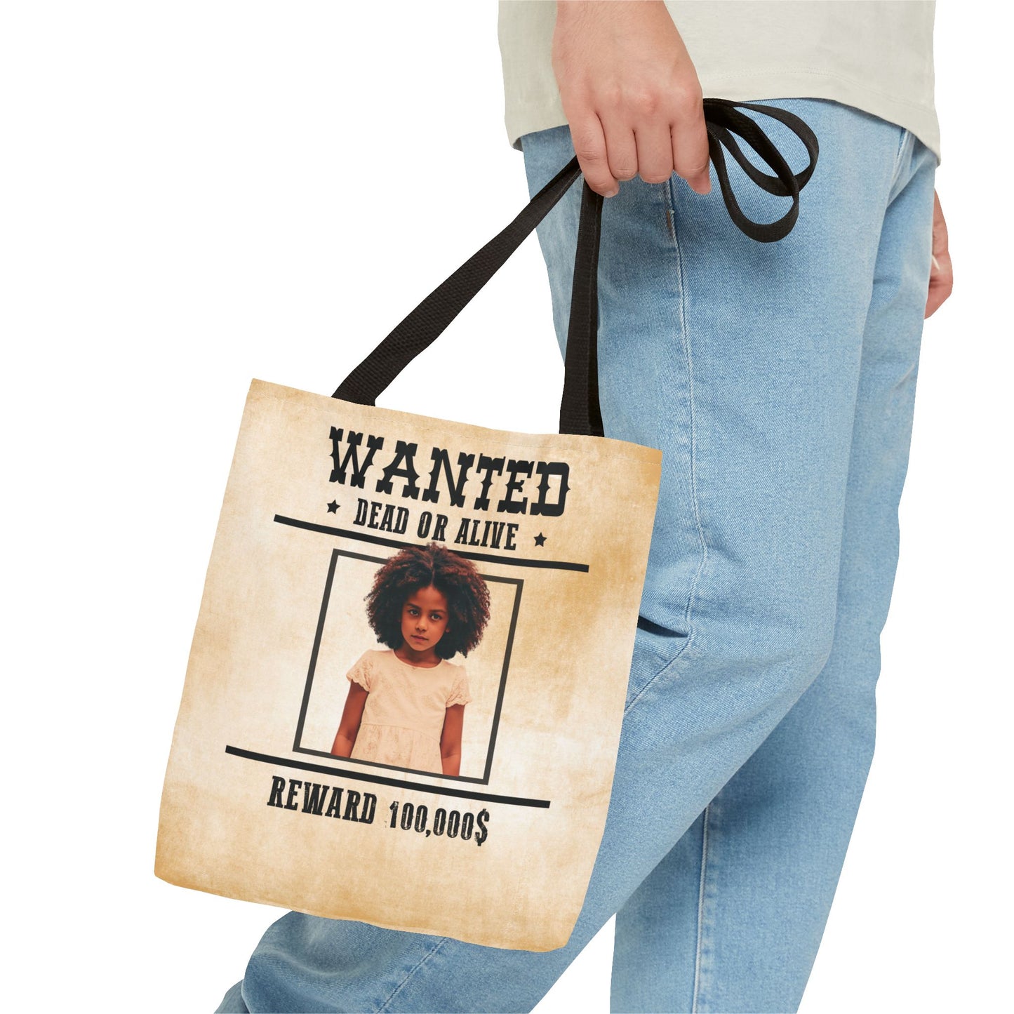 Cowgirl Halloween Trick or Treat Bag, Wanted With Photo Candy Bag, Customized Halloween Bucket, Kids Tote Bags, Halloween Accessory