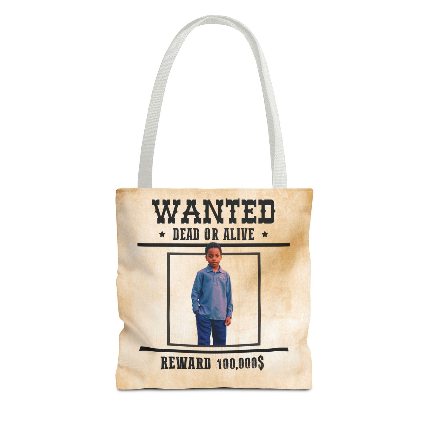 Cowboy 2 Halloween Trick or Treat Bag, Wanted With Photo Candy Bag, Customized Halloween Bucket, Kids Tote Bags, Halloween Accessory