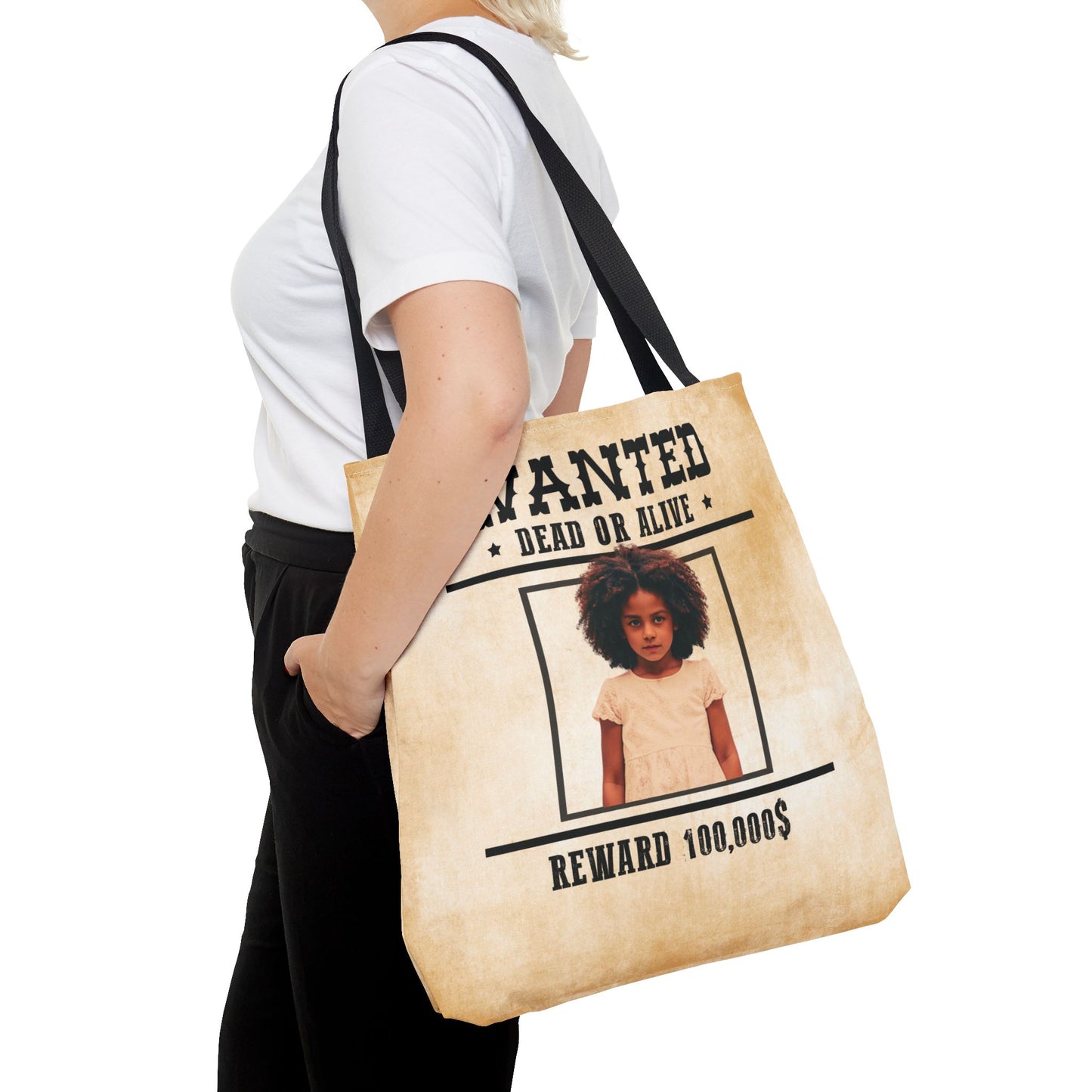 Cowgirl Halloween Trick or Treat Bag, Wanted With Photo Candy Bag, Customized Halloween Bucket, Kids Tote Bags, Halloween Accessory