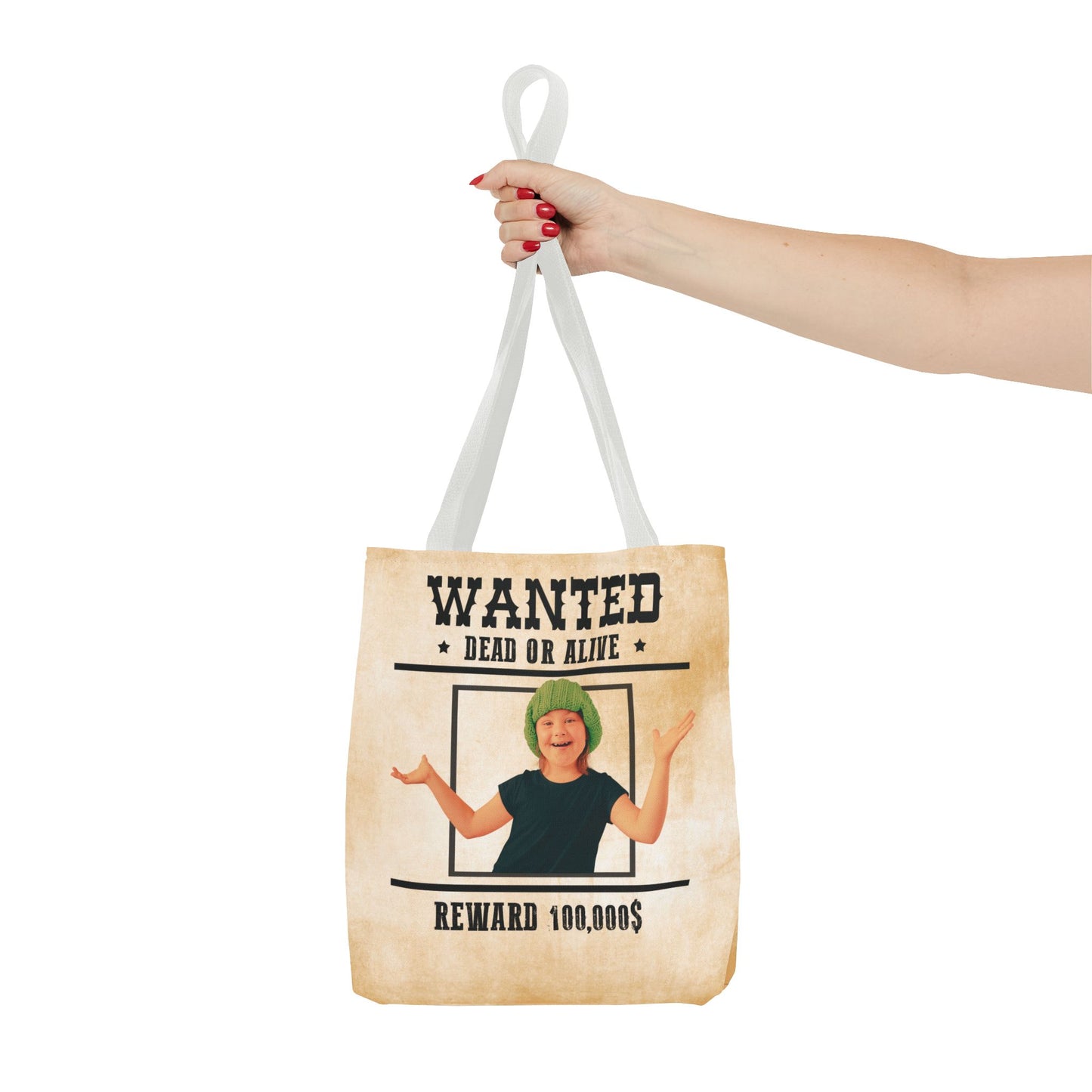 Cowgirl 2 Halloween Trick or Treat Bag,  Wanted With Photo Candy Bag, Customized Halloween Bucket, Kids Tote Bags, Halloween Accessory