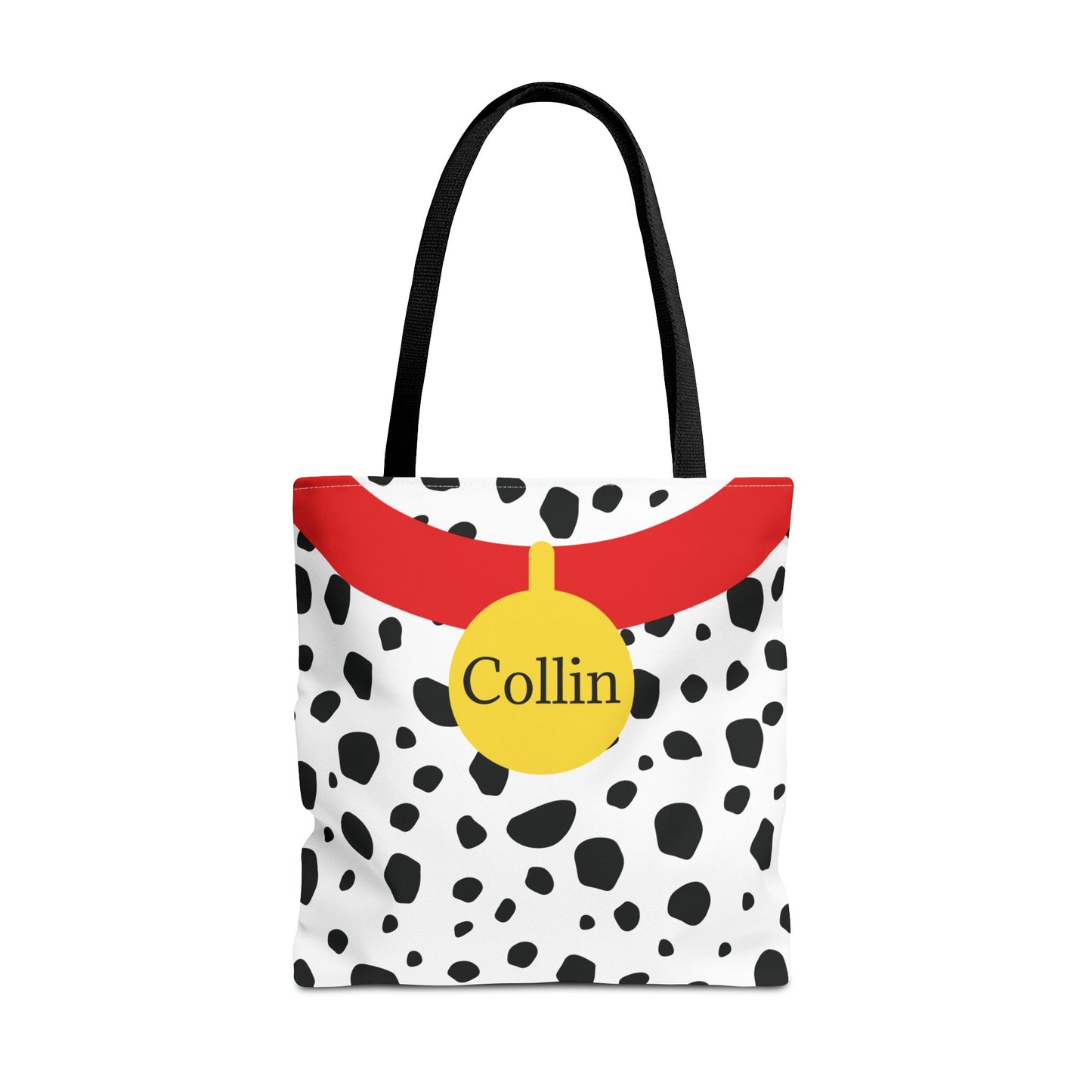 Dalmatian Personalized Halloween Trick or Treat Bags,  Custom Dalmatian Animal Print Tote Bags, Kids Adults Tote Bags