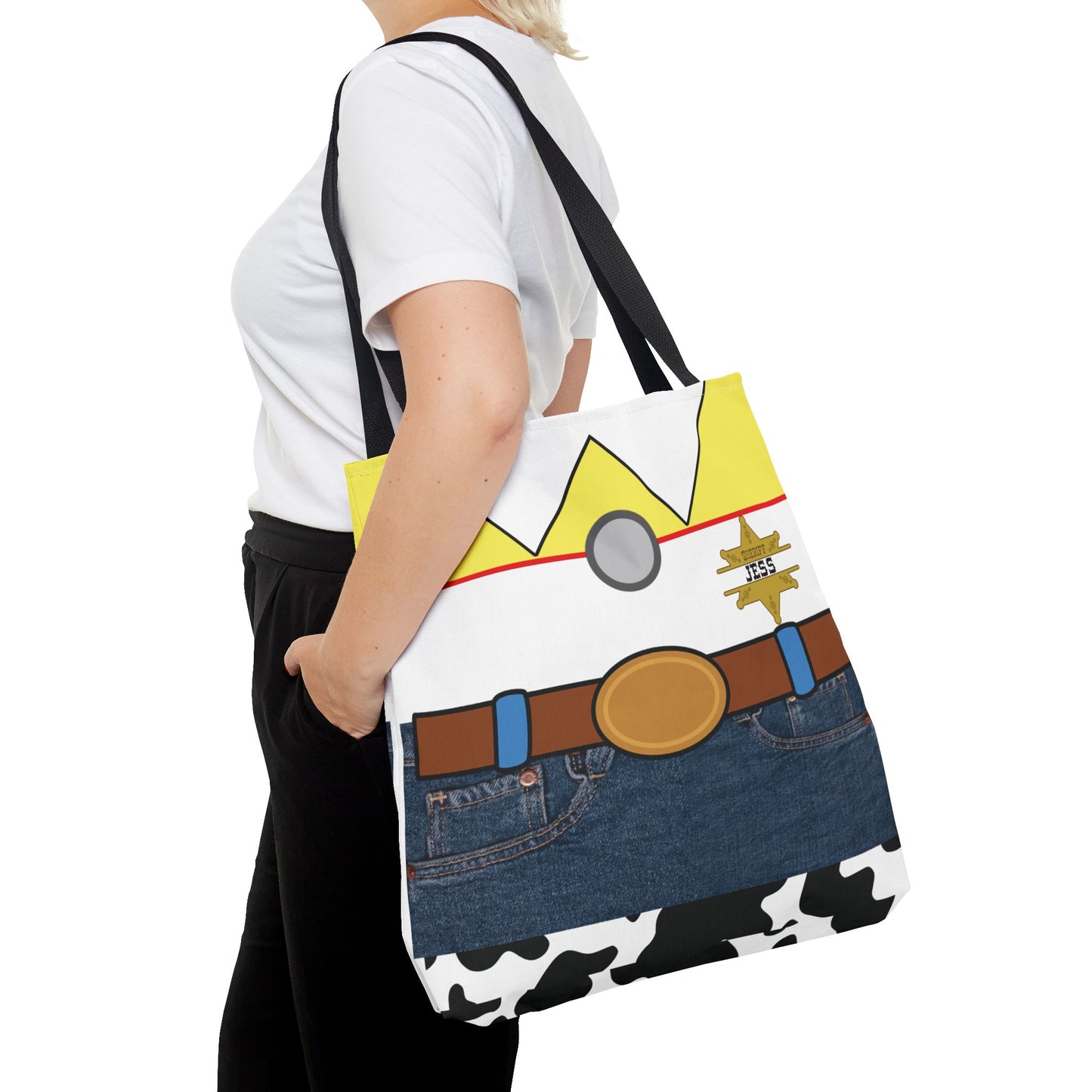 Cowgirl Personalized Halloween Trick or Treat Bags,  Custom Sheriff Cow Girl Tote Bags With Name, Kids Adults Tote Bags