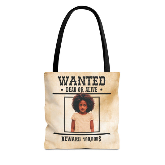 Cowgirl Halloween Trick or Treat Bag,  Wanted With Photo Candy Bag, Customized Halloween Bucket, Kids Tote Bags, Halloween Accessory