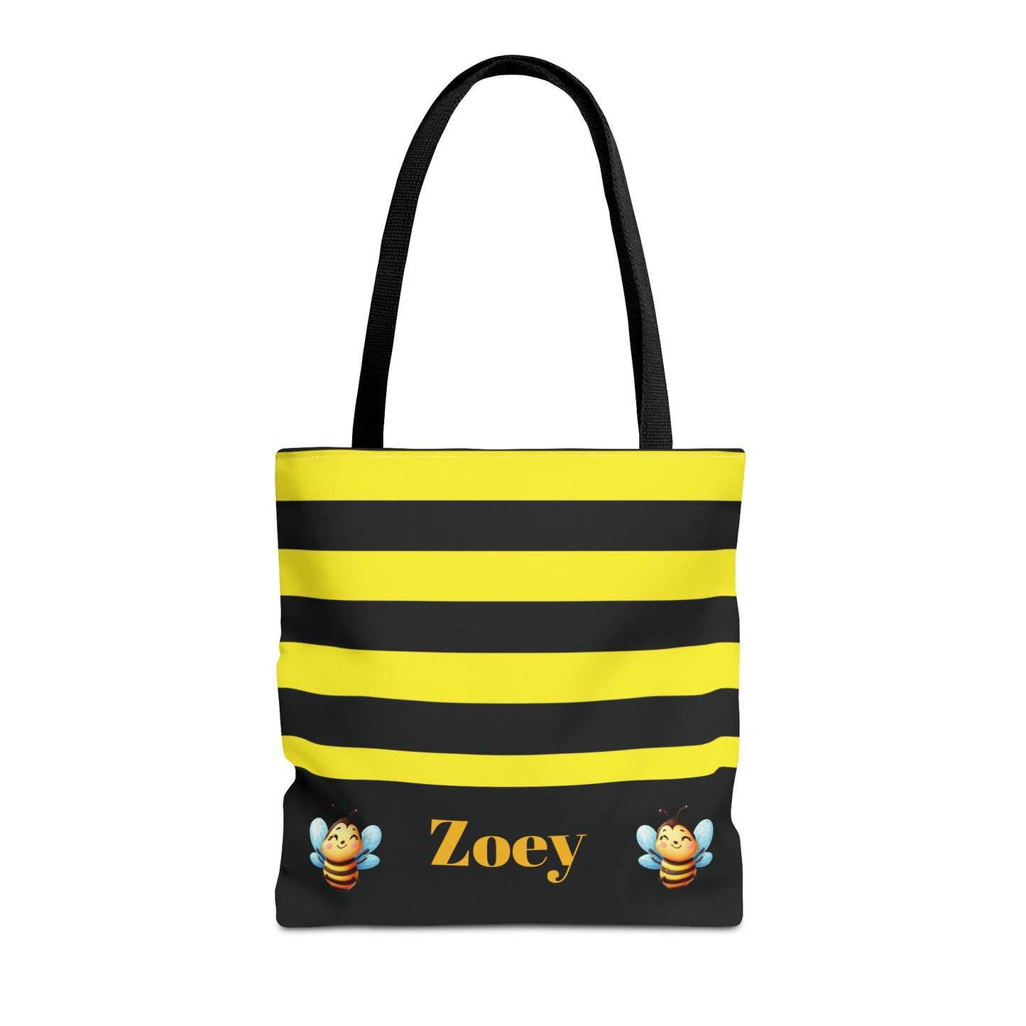 Bumble Bee with name Personalized Halloween Trick or Treat Bags,  Custom Pencil bags, Kids Adults Tote Bags