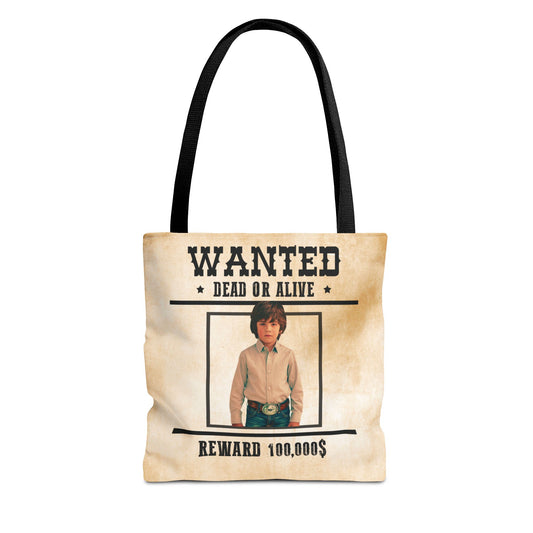 Cowboy Halloween Trick or Treat Bag,  Wanted With Photo Candy Bag, Customized Halloween Bucket, Kids Tote Bags, Halloween Accessory
