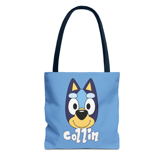 Blue Dog Personalized Trick or Treat Tote Bag (AOP)