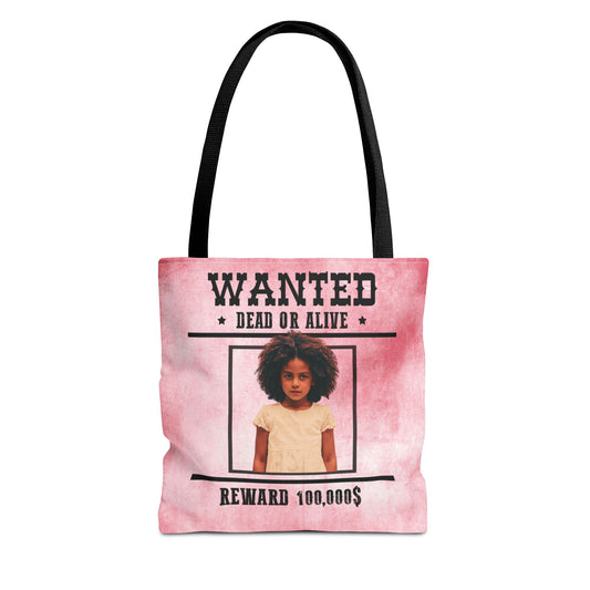 Cowgirl Pink Halloween Trick or Treat Bag,  Wanted With Photo Candy Bag, Customized Halloween Bucket, Kids Tote Bags, Halloween Accessory