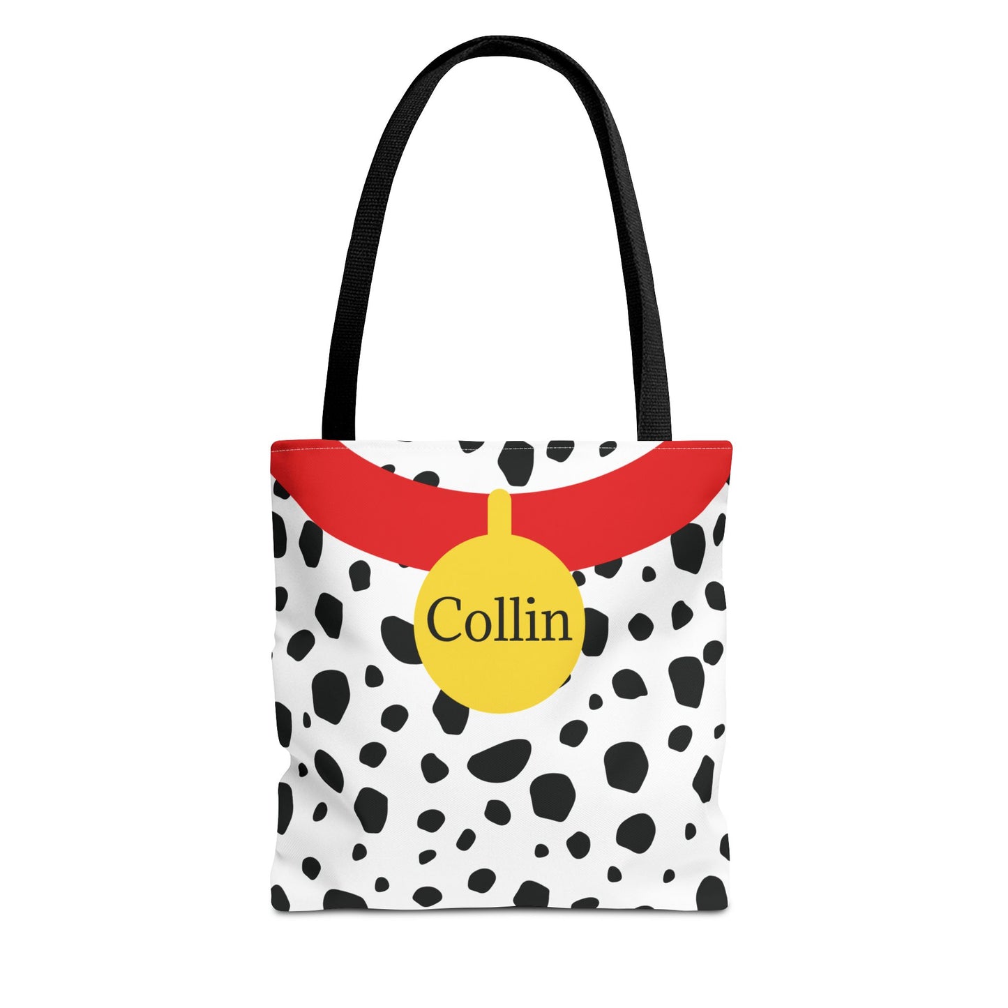 Dalmatian Personalized Halloween Trick or Treat Bags,  Custom Dalmatian Animal Print Tote Bags, Kids Adults Tote Bags