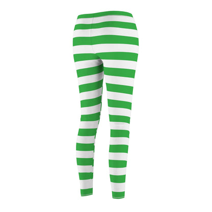 Green and White Strawberry Shortcake Women Leggings