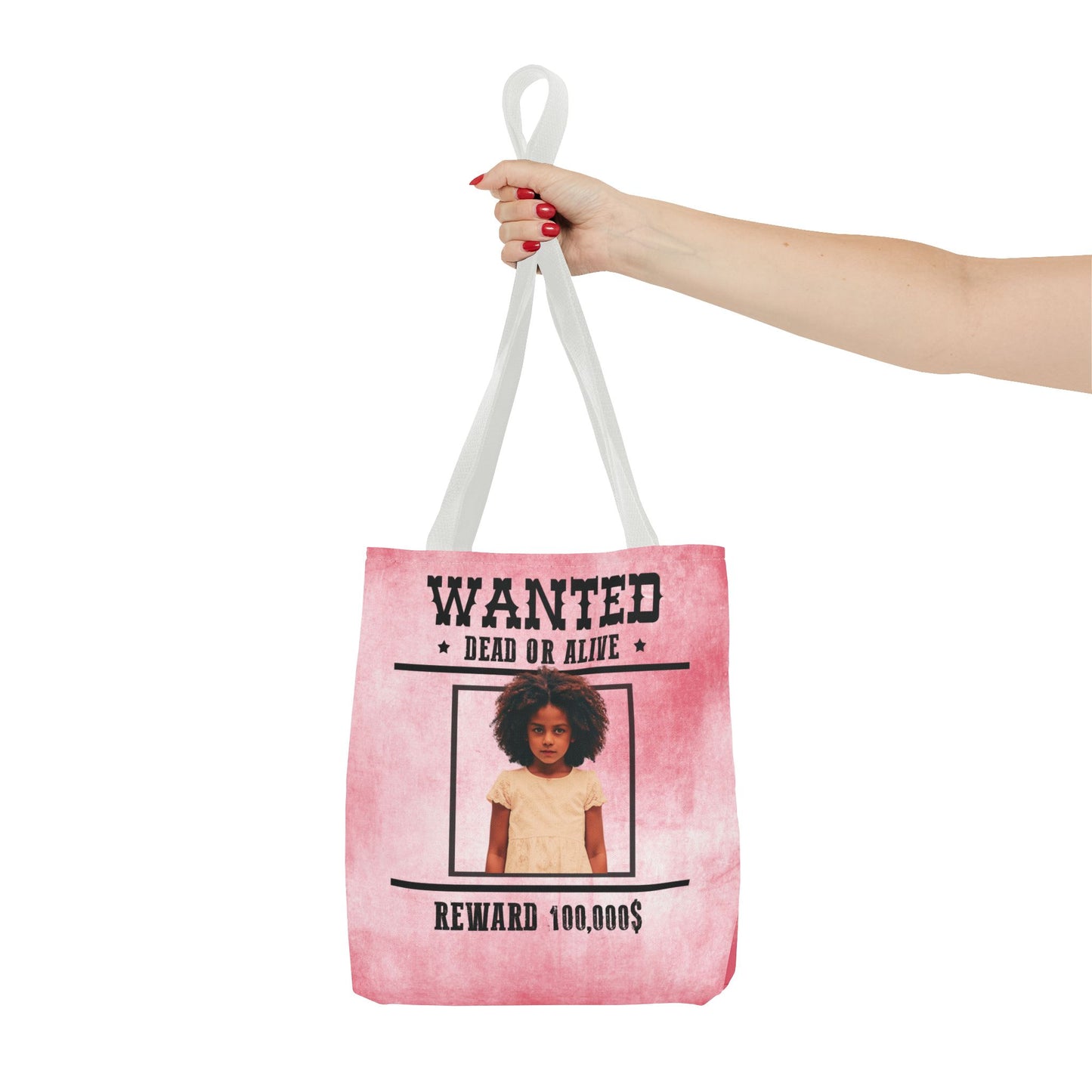 Cowgirl Pink Halloween Trick or Treat Bag,  Wanted With Photo Candy Bag, Customized Halloween Bucket, Kids Tote Bags, Halloween Accessory
