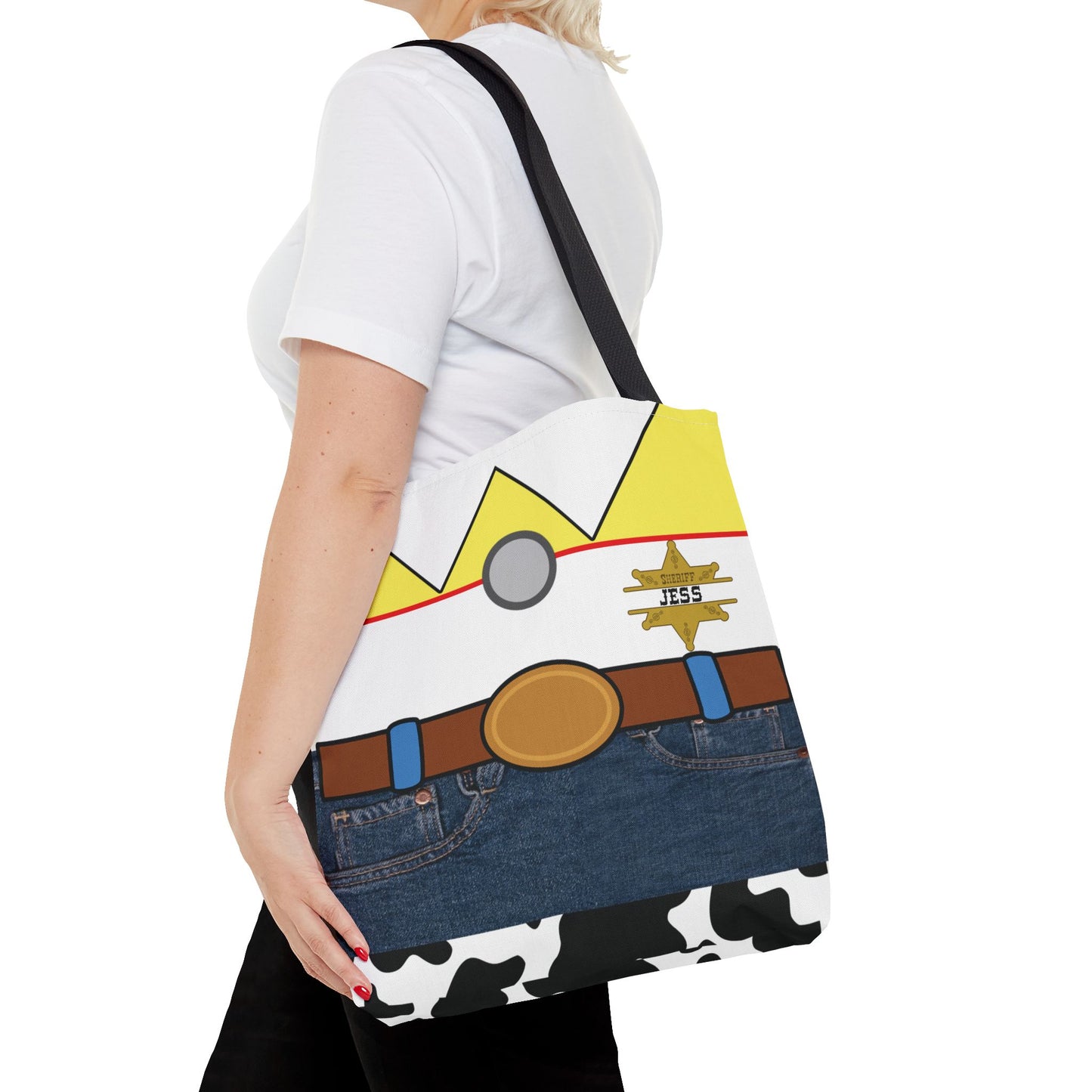 Cowgirl Personalized Halloween Trick or Treat Bags,  Custom Sheriff Cow Girl Tote Bags With Name, Kids Adults Tote Bags