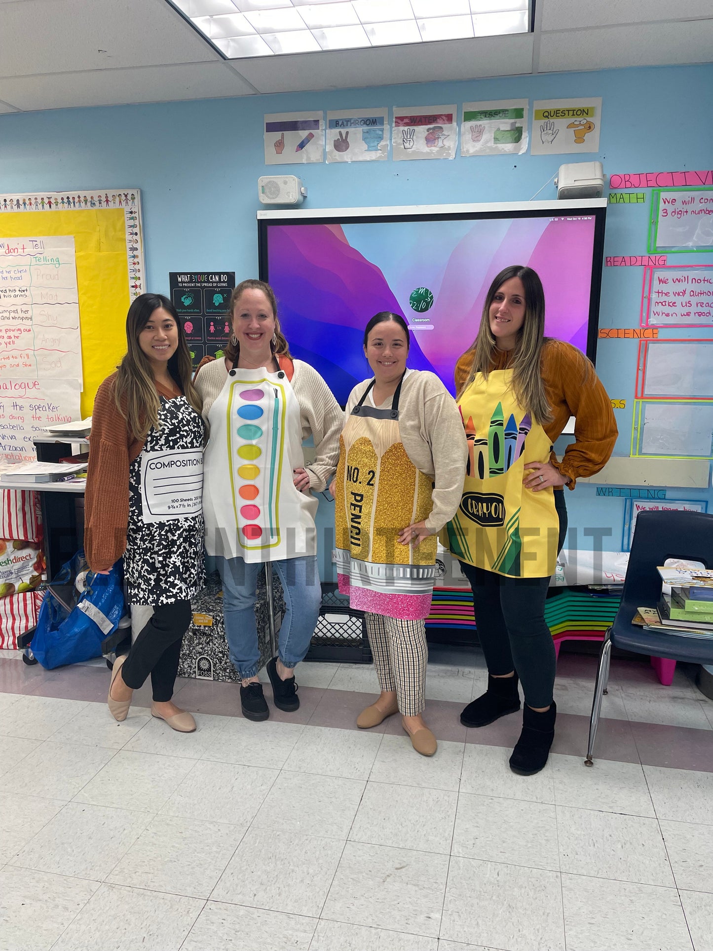 Teachers Group Halloween Costumes - School Supplies
