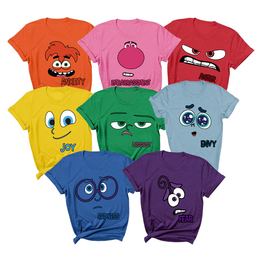 Inside Out 2 Inspired Tshirts - Cosplay Birthday Parites, Group Halloween Costumes