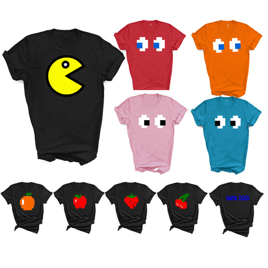 Pac Man Game Inspired Tshirts - Cosplay Birthday Parites, Group Halloween Costumes