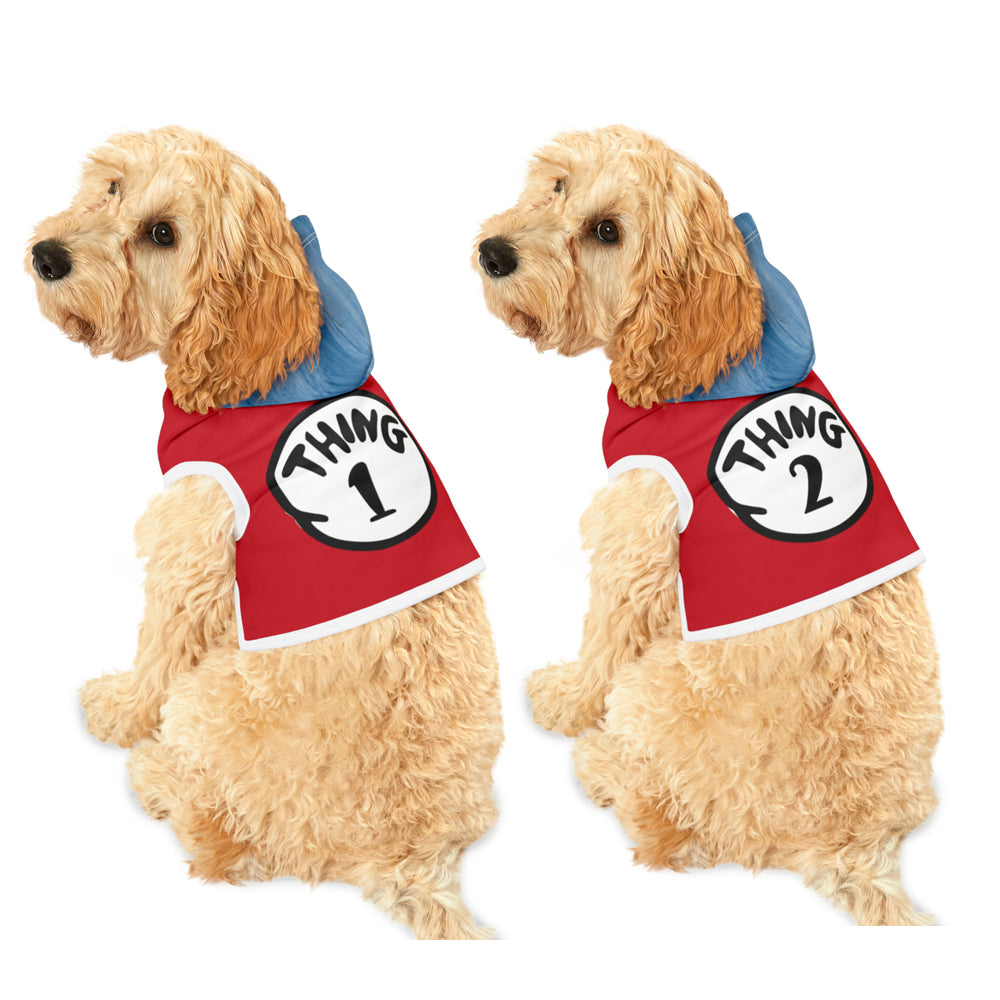 Thing 1 and Thing 2 Inspired Dog Halloween Costumes (Small To Medium Pets)